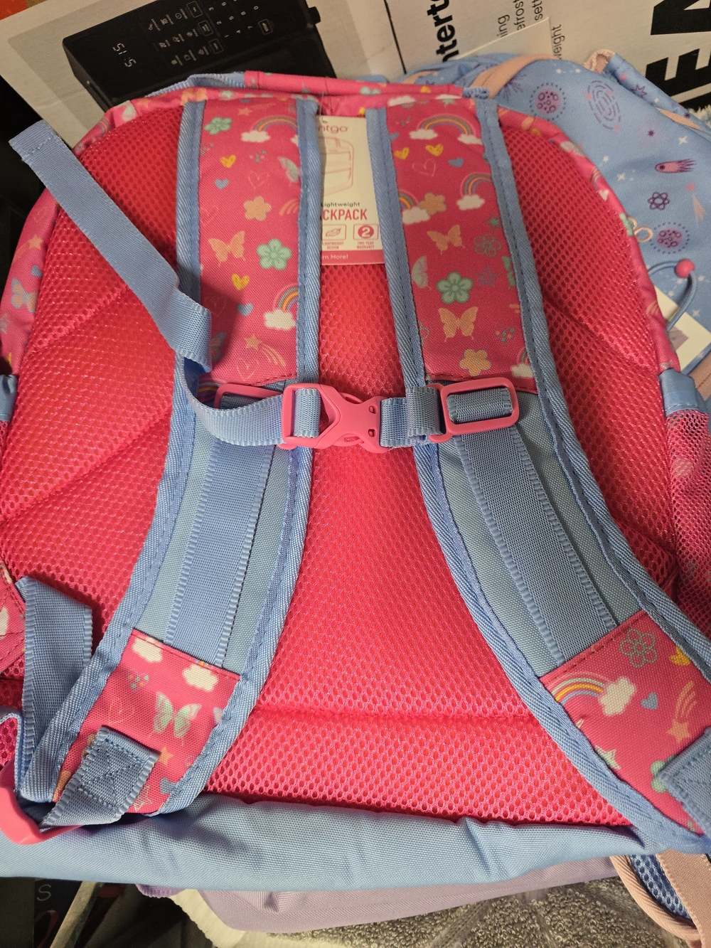 bentgo Kids Pink Rainbow & Butterflies Backpack - Picture 2 of 2